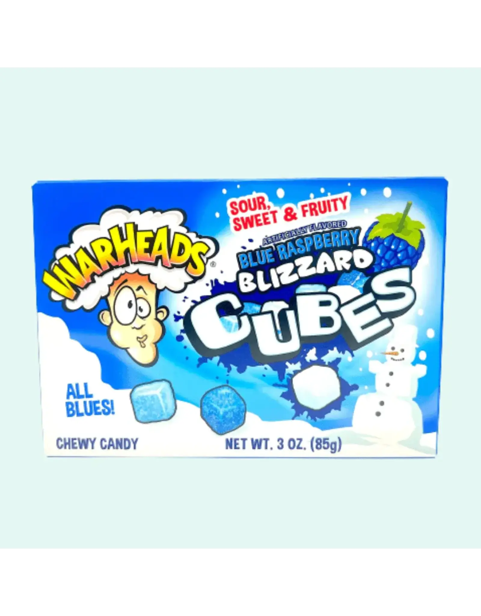 Warheads Blizzard Cubes Blue Raspberry Theater Box