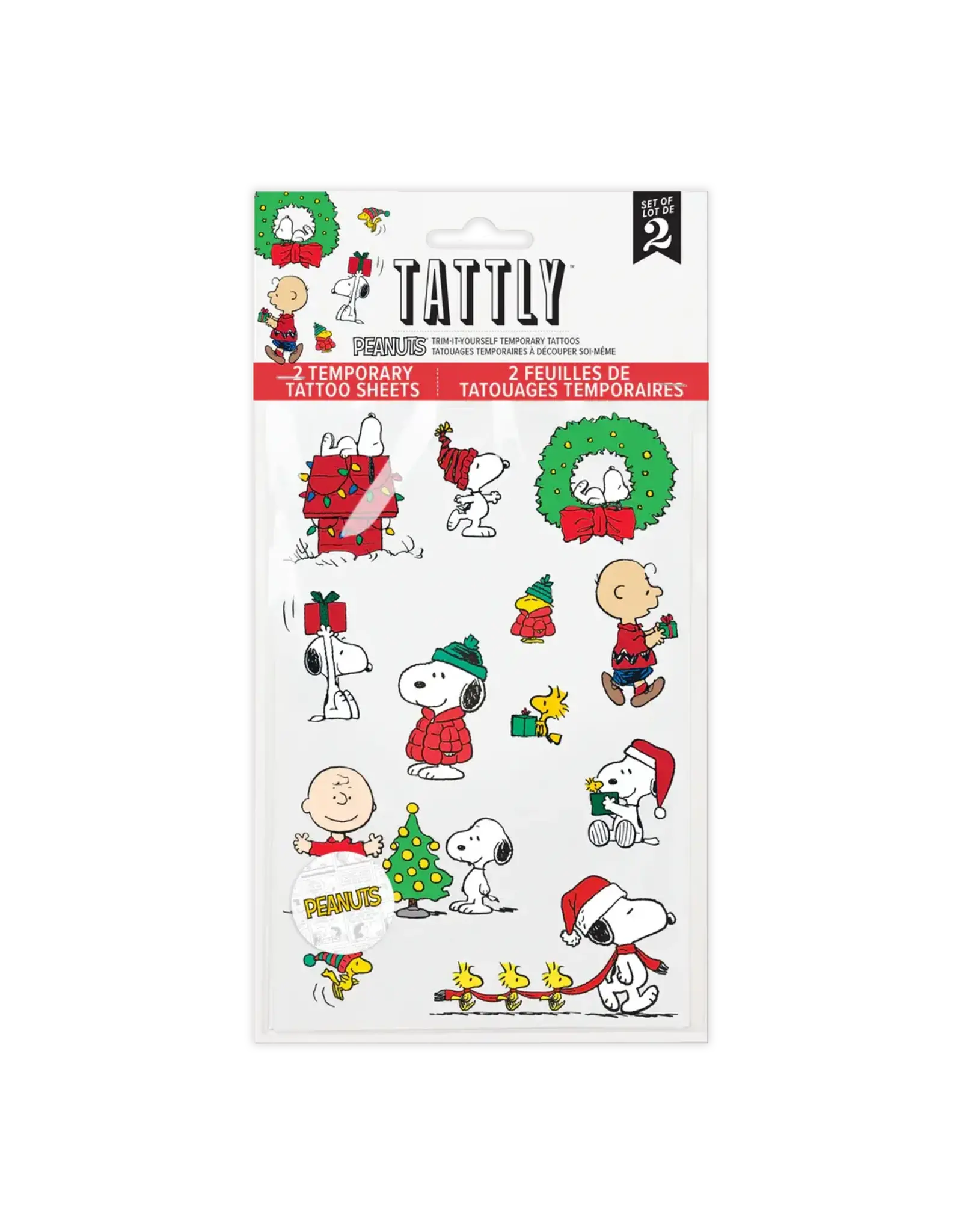 Tattly Peanuts Holiday Tattoo Sheet