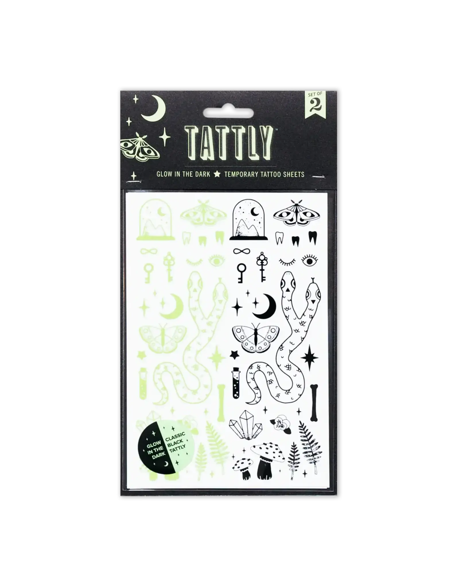 Tattly The Curiosities Tattoo Sheet (Glow-in-the-Dark)