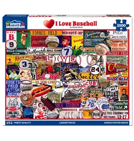 White Mountain Puzzles I Love Baseball 1000pc