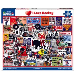 White Mountain Puzzles I Love Hockey 1000pc