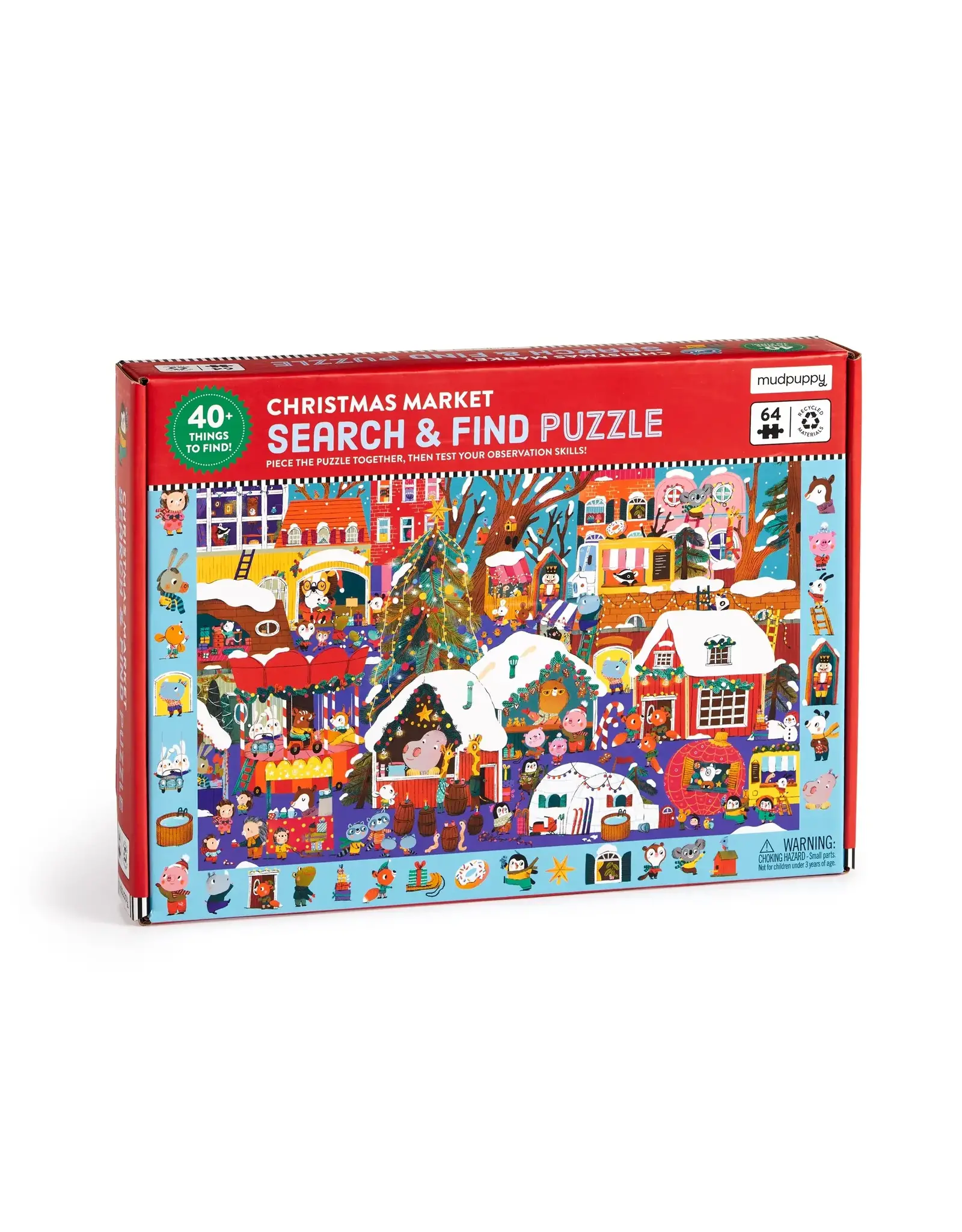 Mudpuppy Christmas Market 64 Piece Search & Find Puzzle