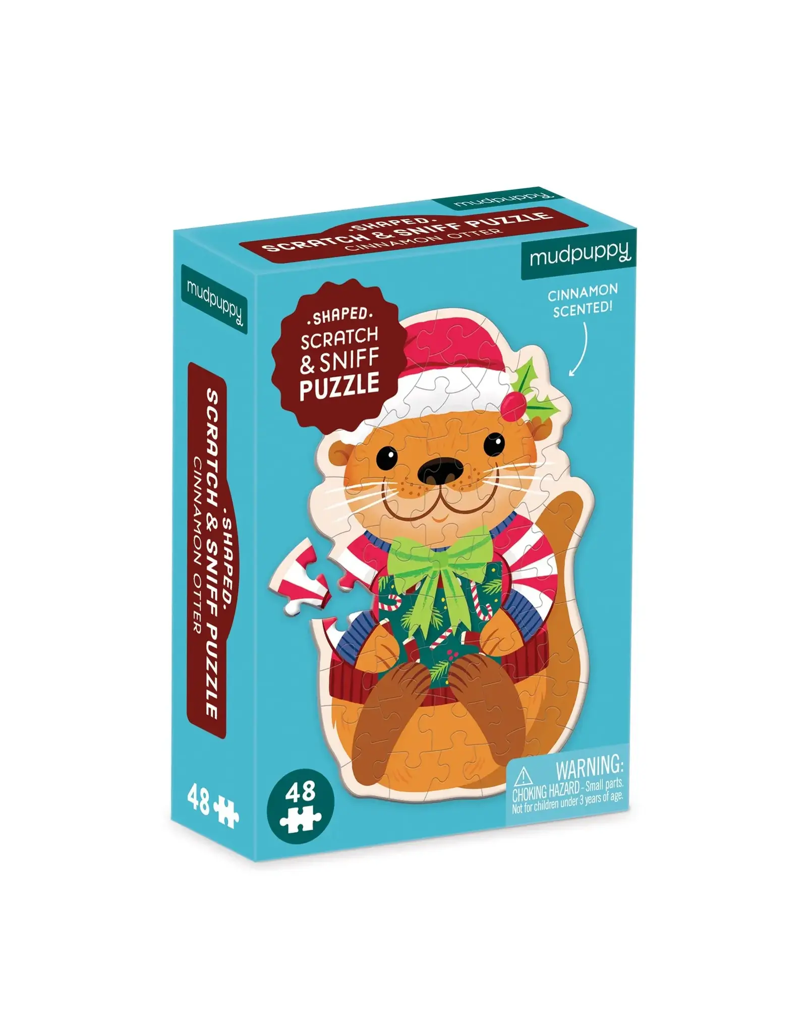 Mudpuppy Cinnamon Otter 48 Piece Scratch and Sniff Shaped Mini Puzzle