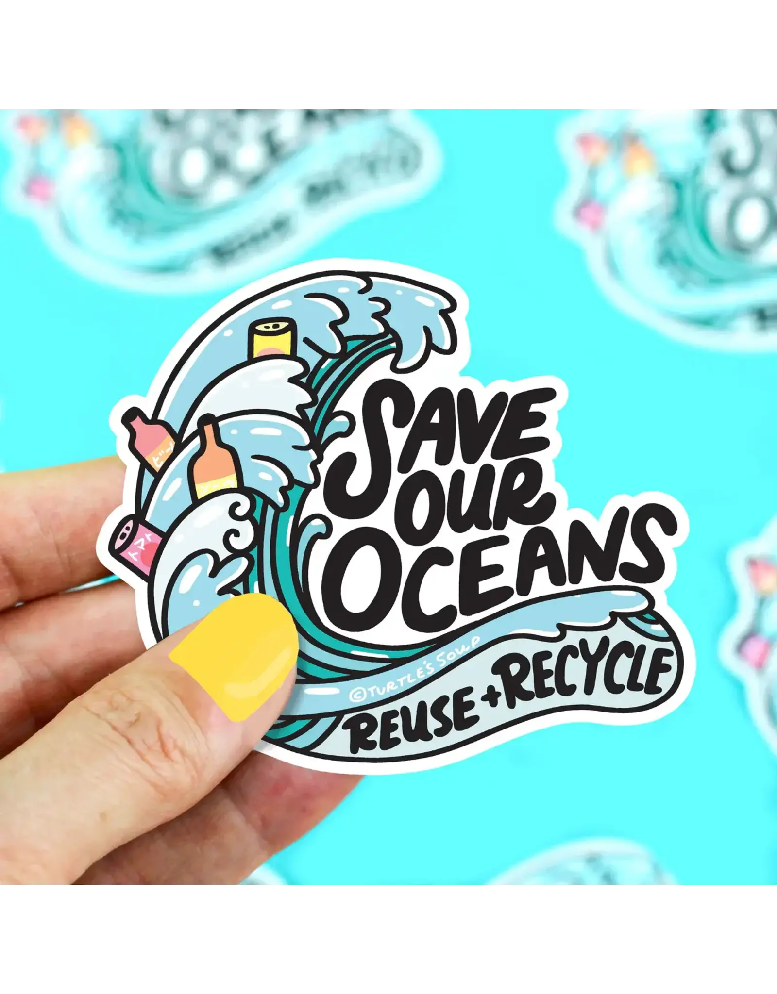 Turtle's Soup Save Our Oceans Vinyl Sticker