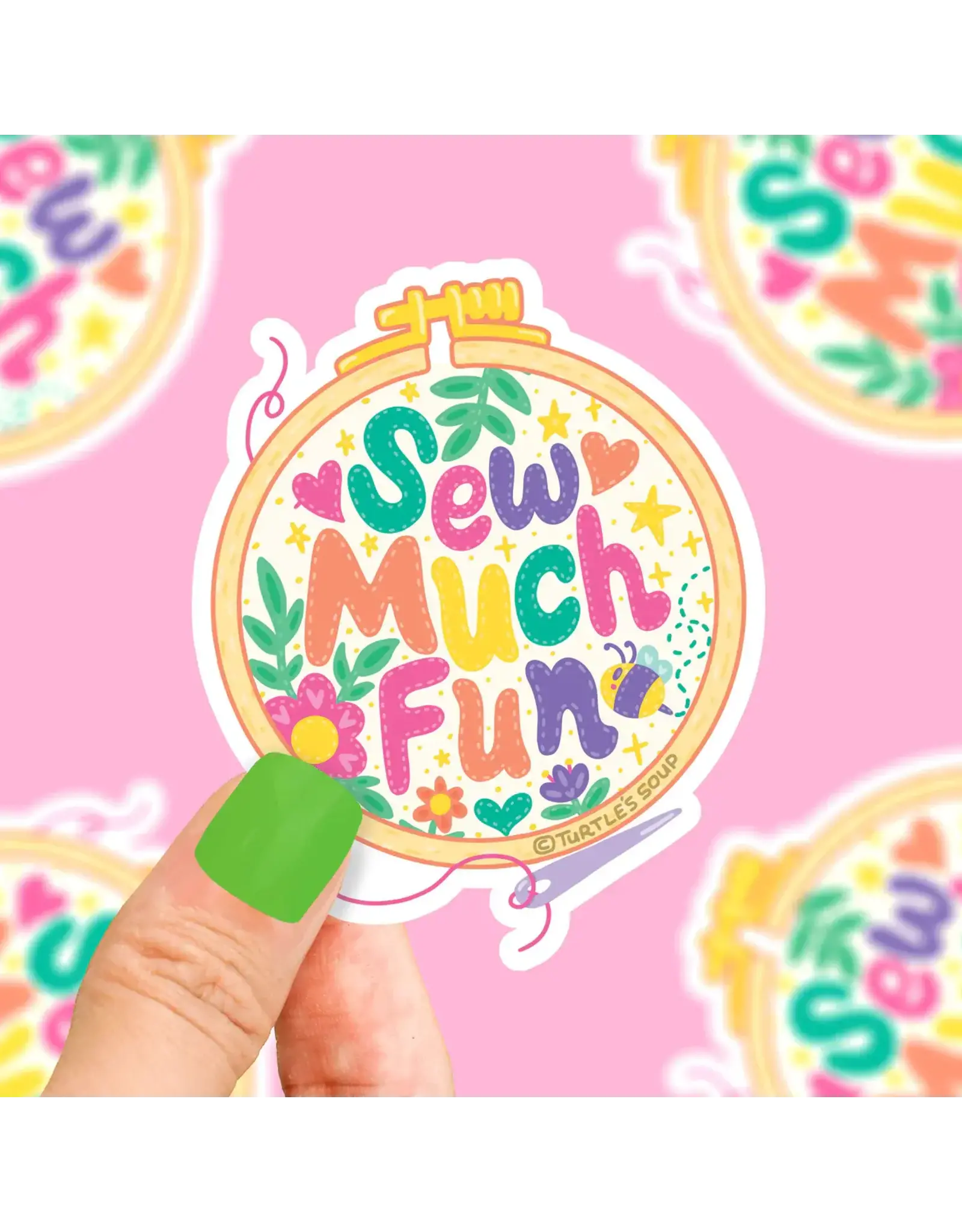 Turtle's Soup Sew Much Fun Artsy Vinyl Sticker