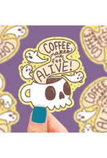 Turtle's Soup Coffee Makes Me Feel Alive Vinyl Sticker