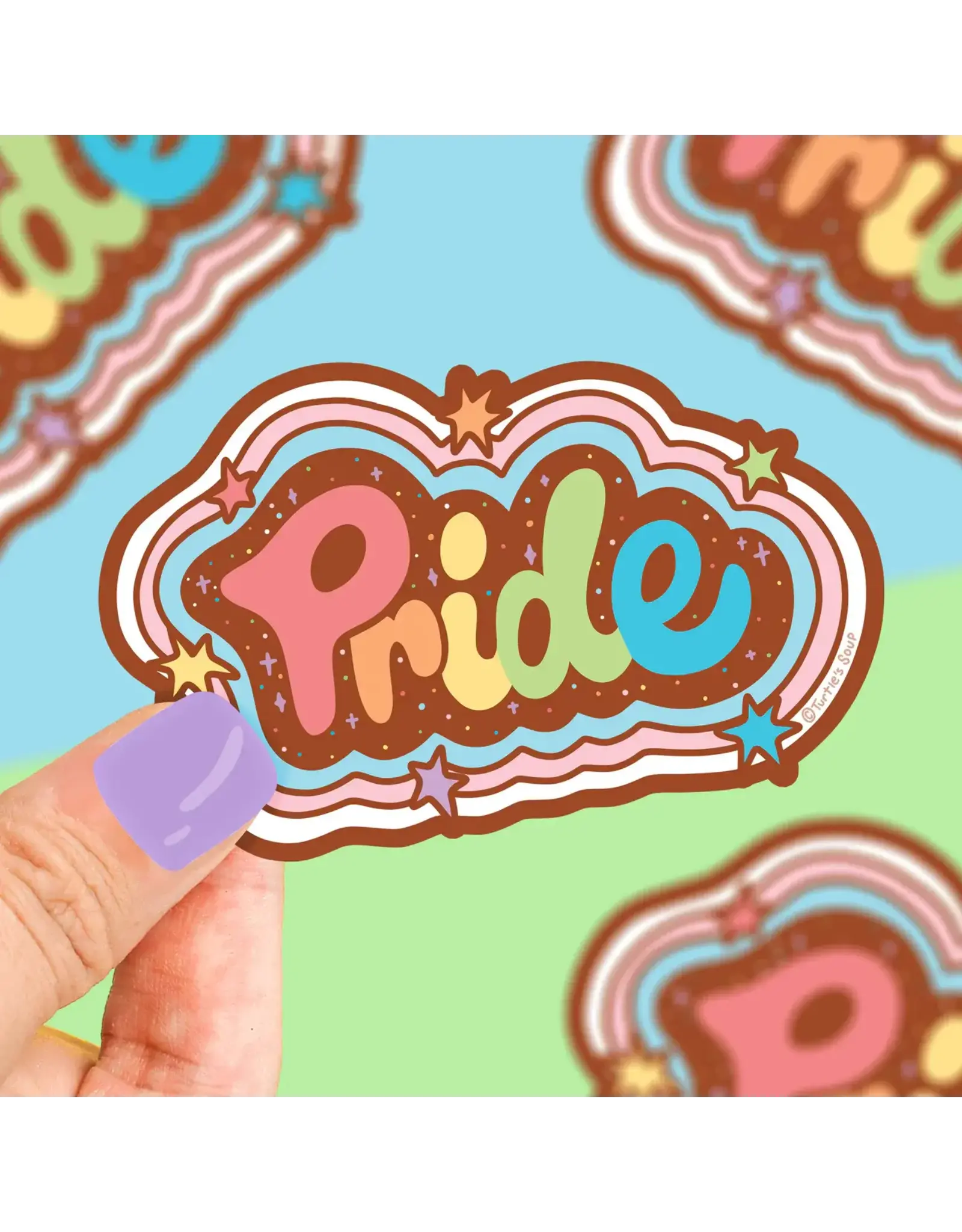 Turtle's Soup Pride Lettering Vinyl Sticker