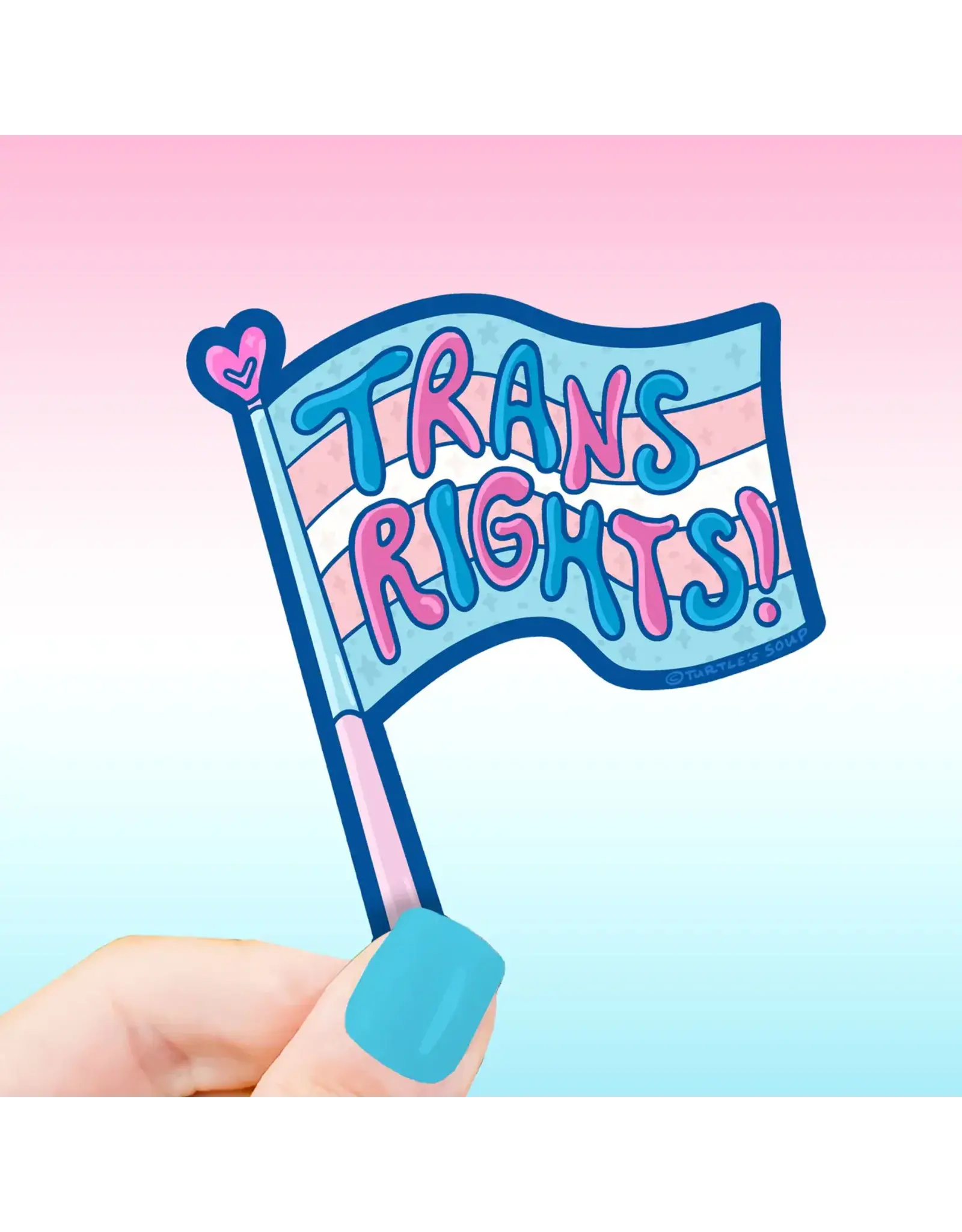 Turtle's Soup Trans Rights Pride Flag Vinyl Sticker