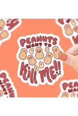 Turtle's Soup Peanuts Want To Kill Me Allergy Awareness Vinyl Sticker
