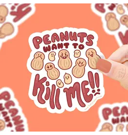 Turtle's Soup Peanuts Want To Kill Me Allergy Awareness Vinyl Sticker