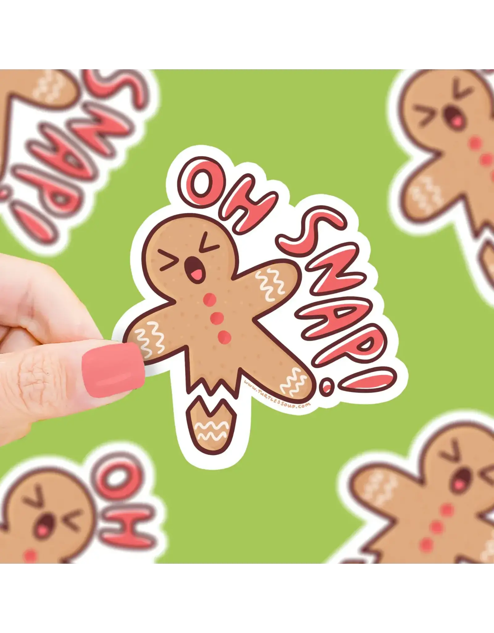 Turtle's Soup Oh Snap Gingerbread Man Vinyl Sticker