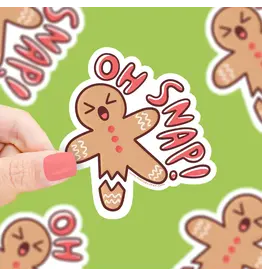 Turtle's Soup Oh Snap Gingerbread Man Vinyl Sticker