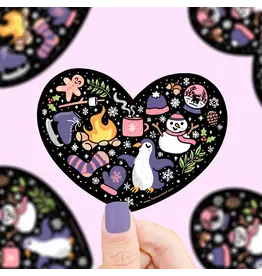 Turtle's Soup Winter Heart Cute Winter Things Vinyl Sticker