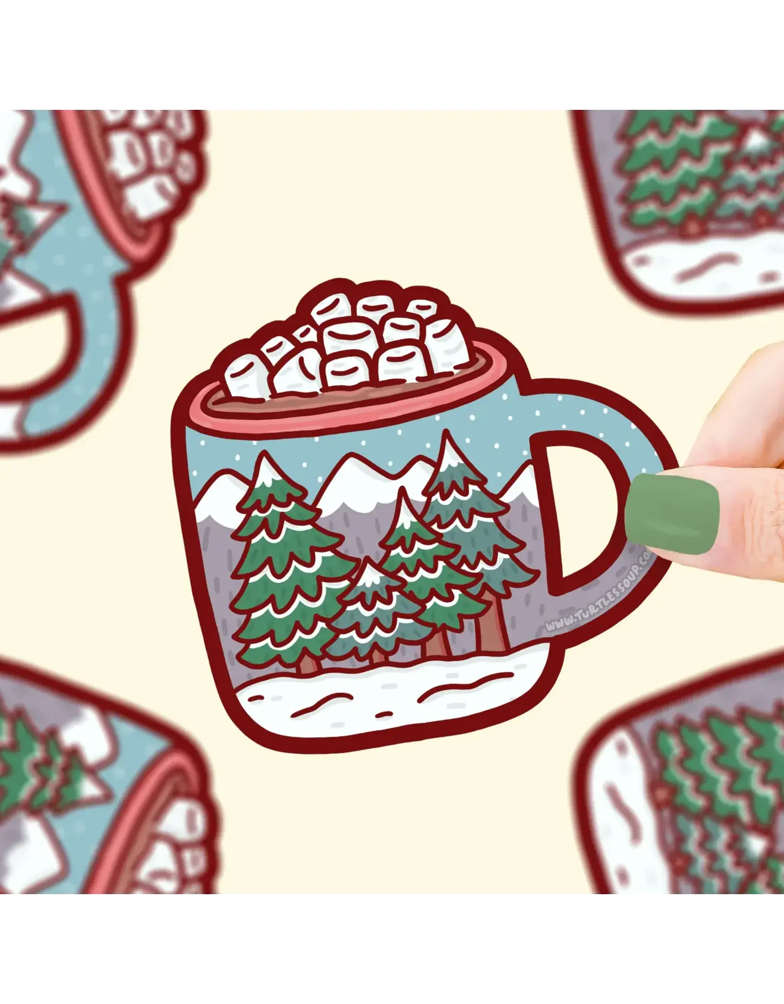 Turtle's Soup Hot Cocoa Cup Forest Vinyl Sticker