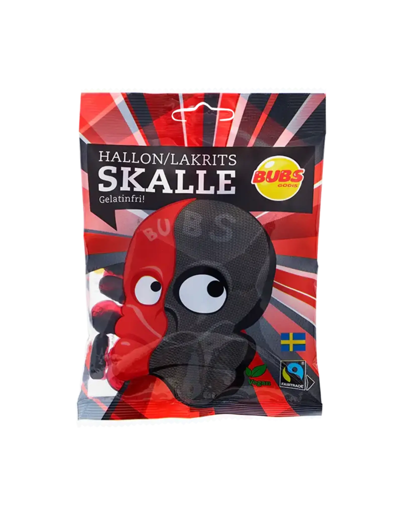 Bubs Foam Skulls Raspberry Licorice (Swedish)