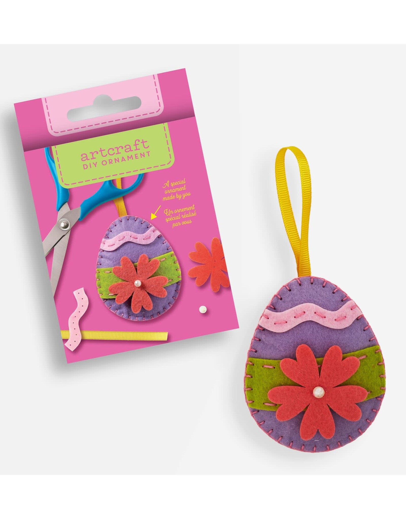GiftCraft DIY Felt Ornament Kit, Purple Egg