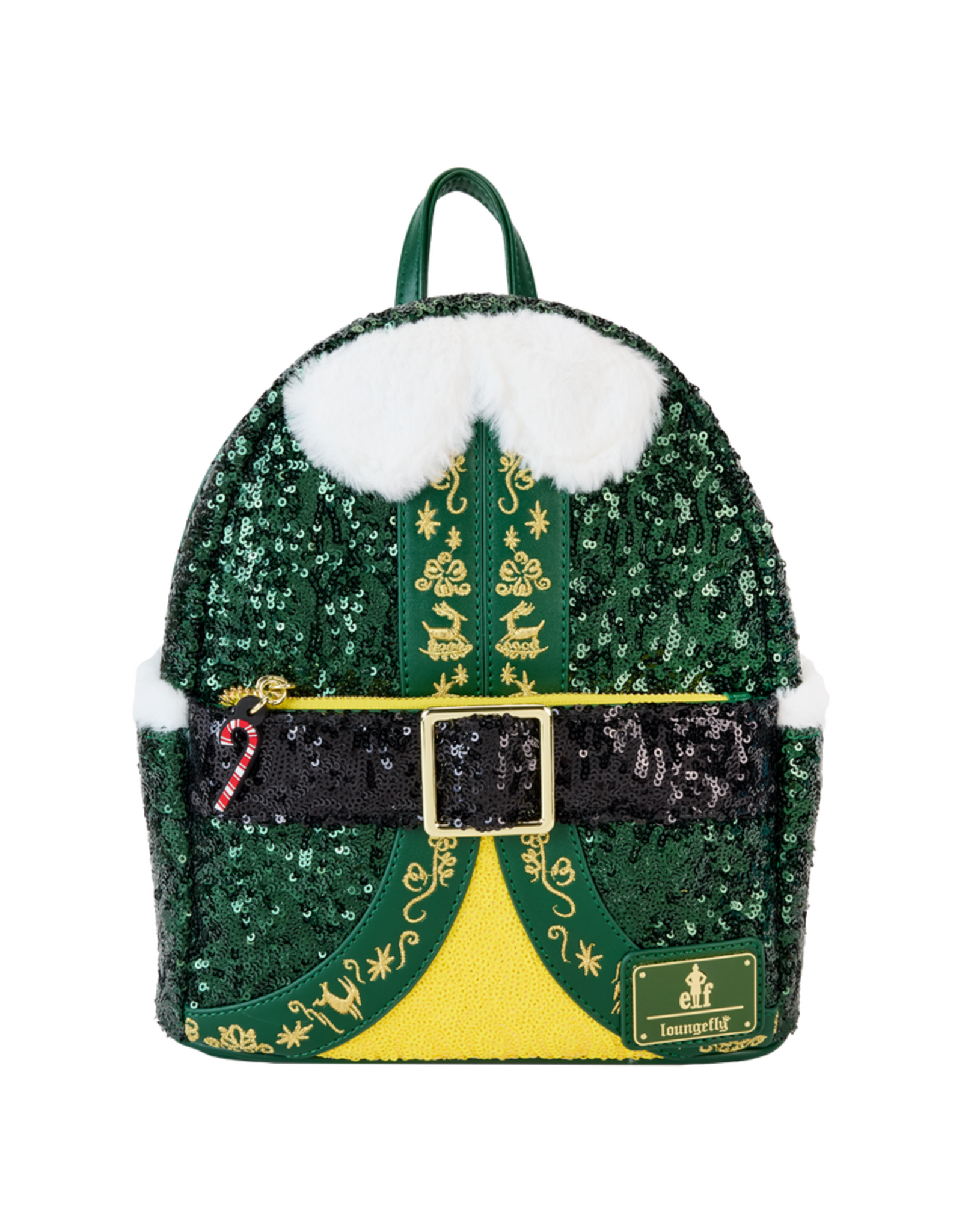 Loungefly Elf Buddy Sequin Cosplay Mini Backpack