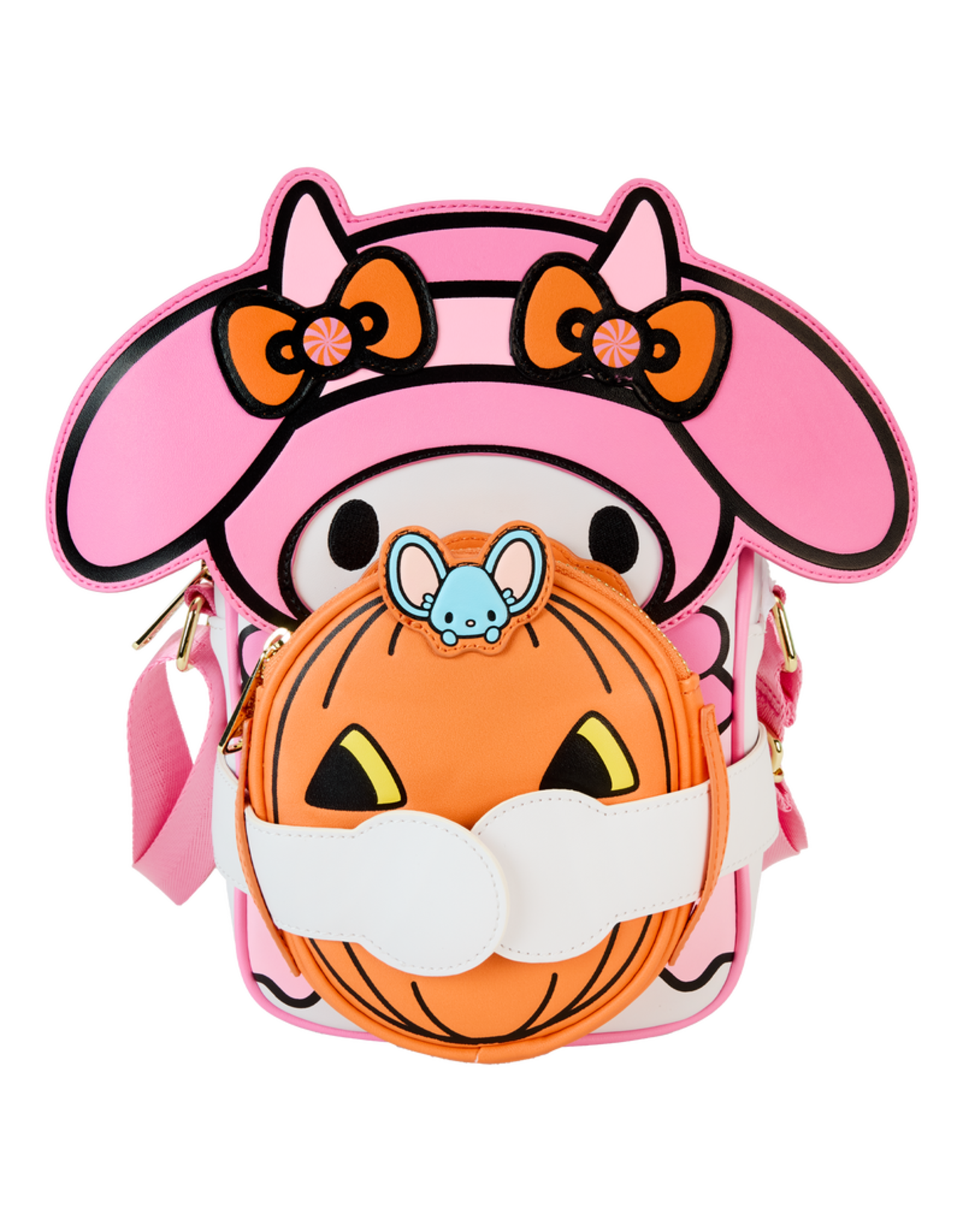 Loungefly Sanrio My Melody Pumpkin Crossbuddies Cosplay Crossbody Bag with Coin Bag