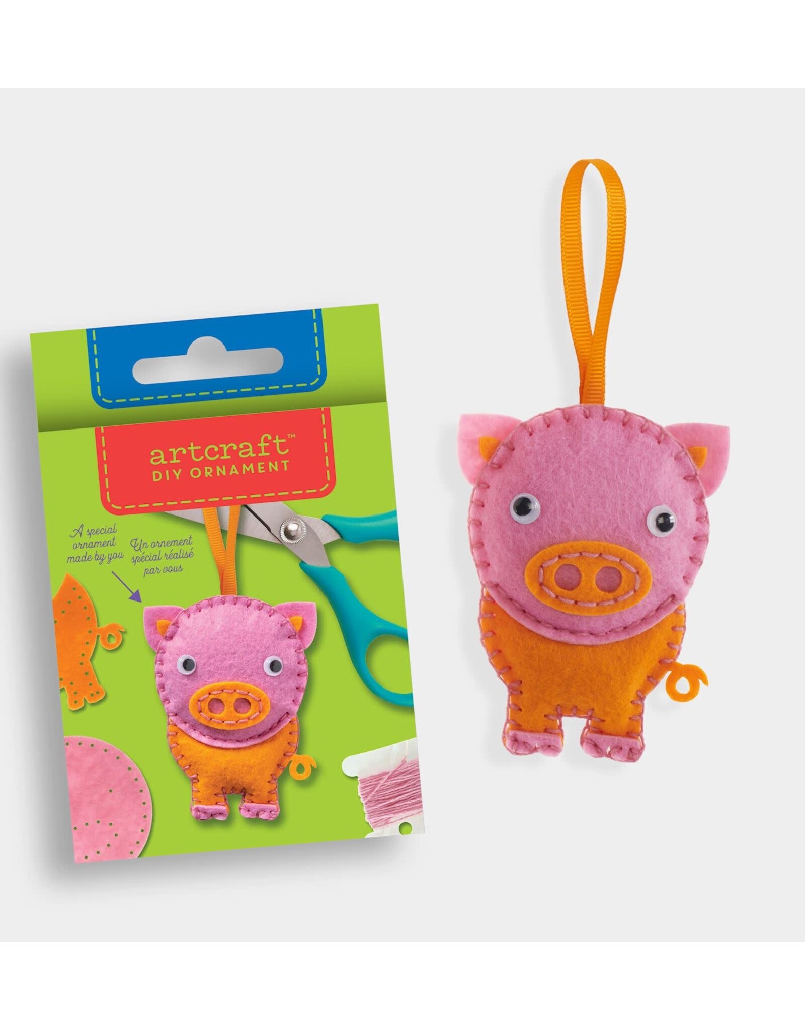 GiftCraft DIY Ornament Felt Kit, Pig
