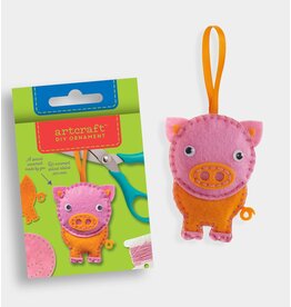 GiftCraft DIY Ornament Felt Kit, Pig