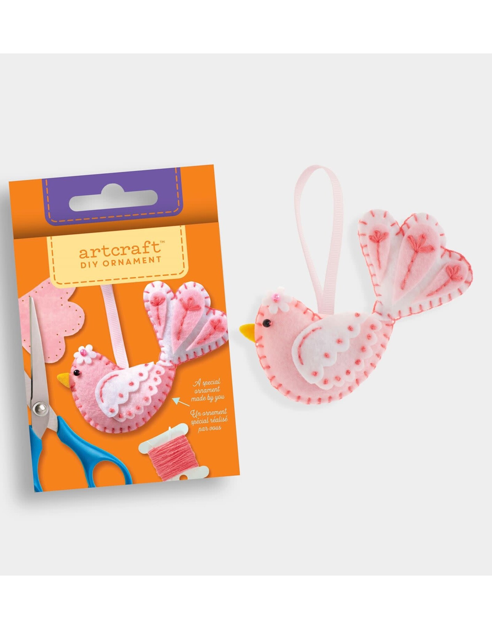 GiftCraft DIY Ornament Felt Kit, Bird