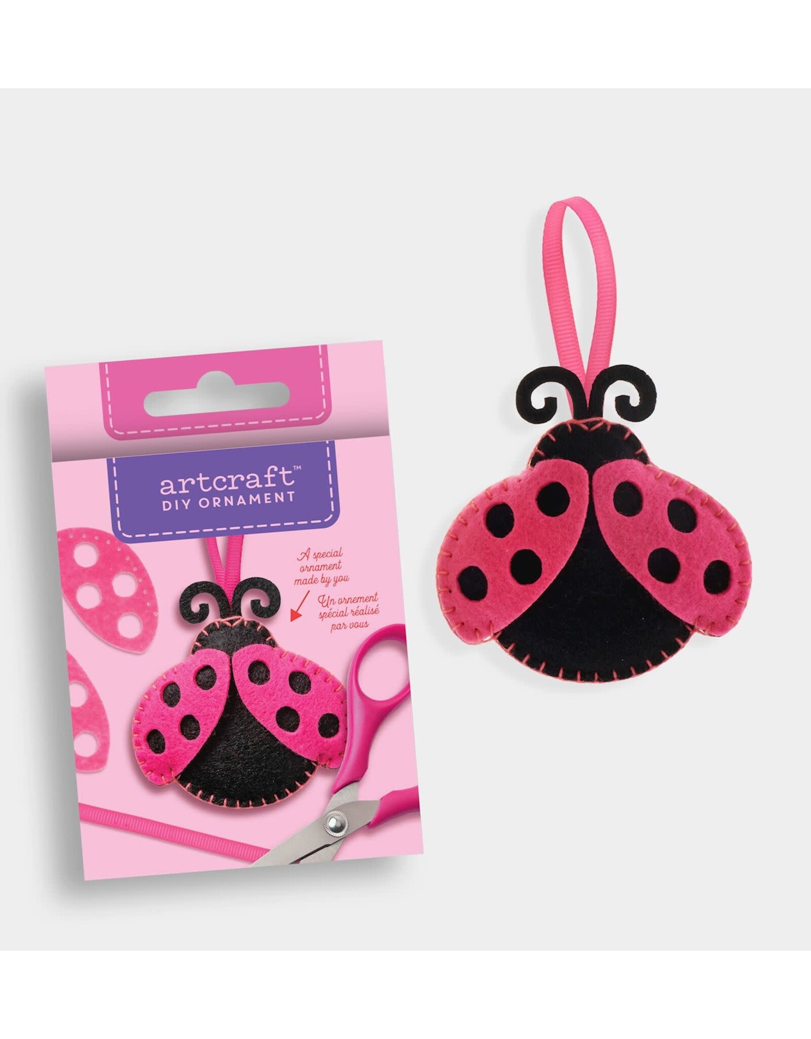 GiftCraft DIY Ornament Felt Kit, Ladybug