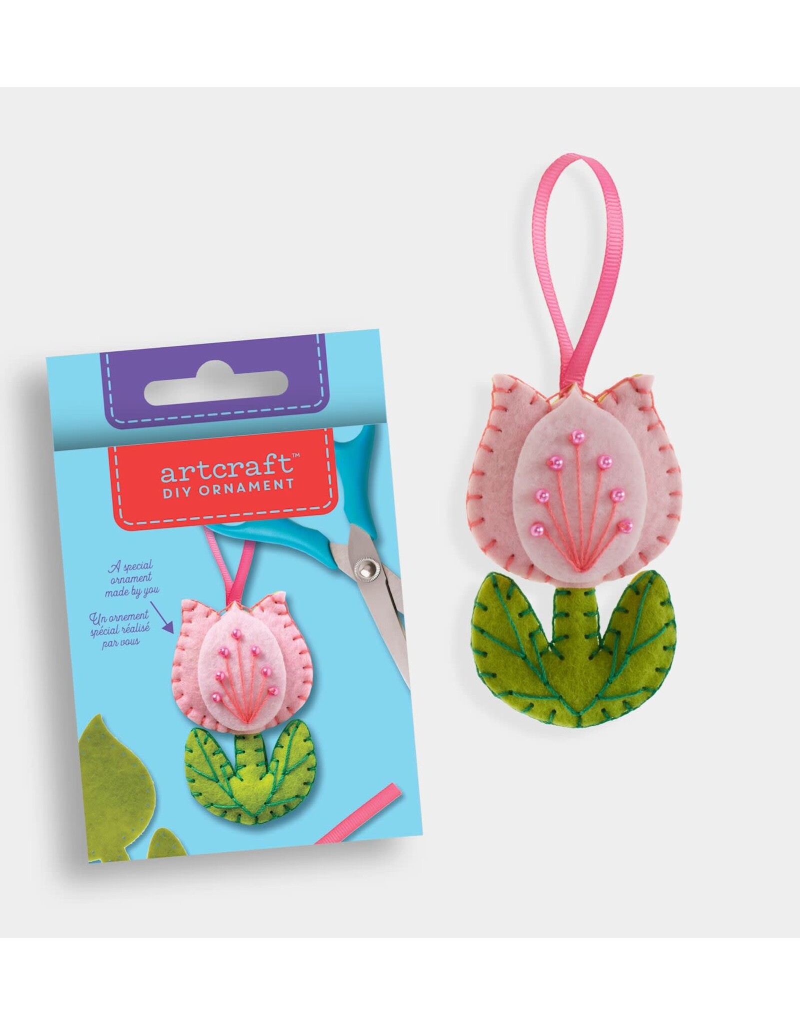 GiftCraft DIY Ornament Felt Kit, Tulip Flower