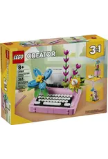 Lego Typewriter with Flowers