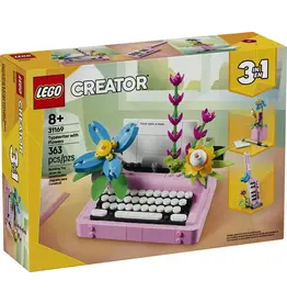 Lego Typewriter with Flowers