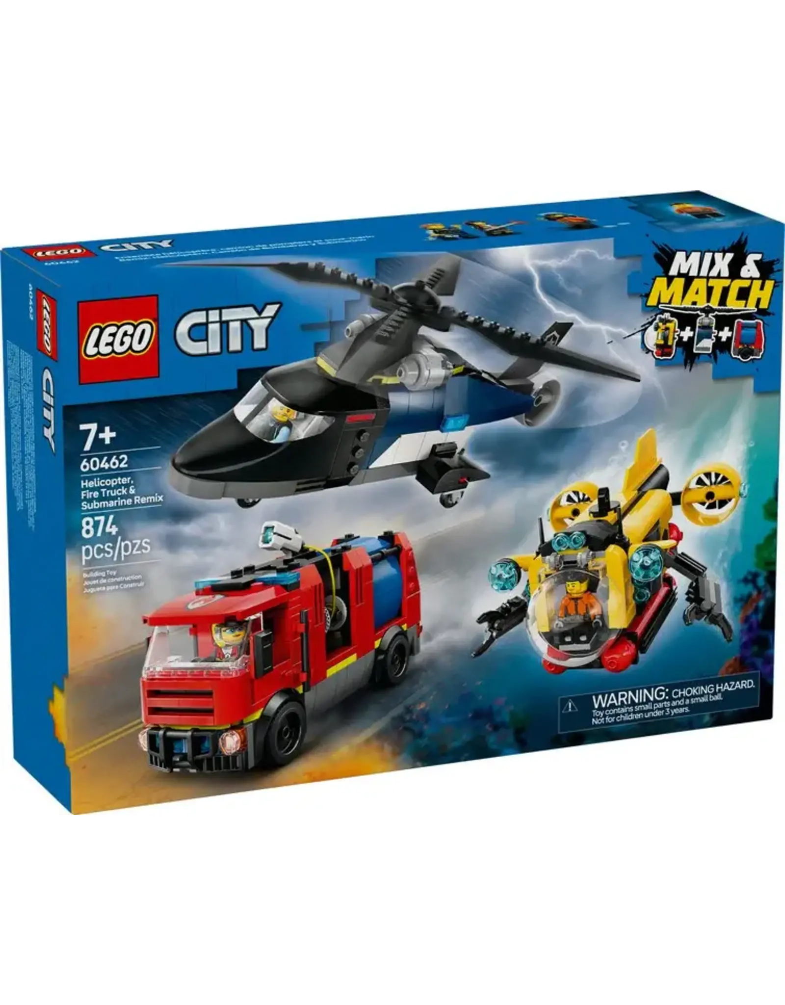 Lego Helicopter, Fire Truck & Submarine Remix