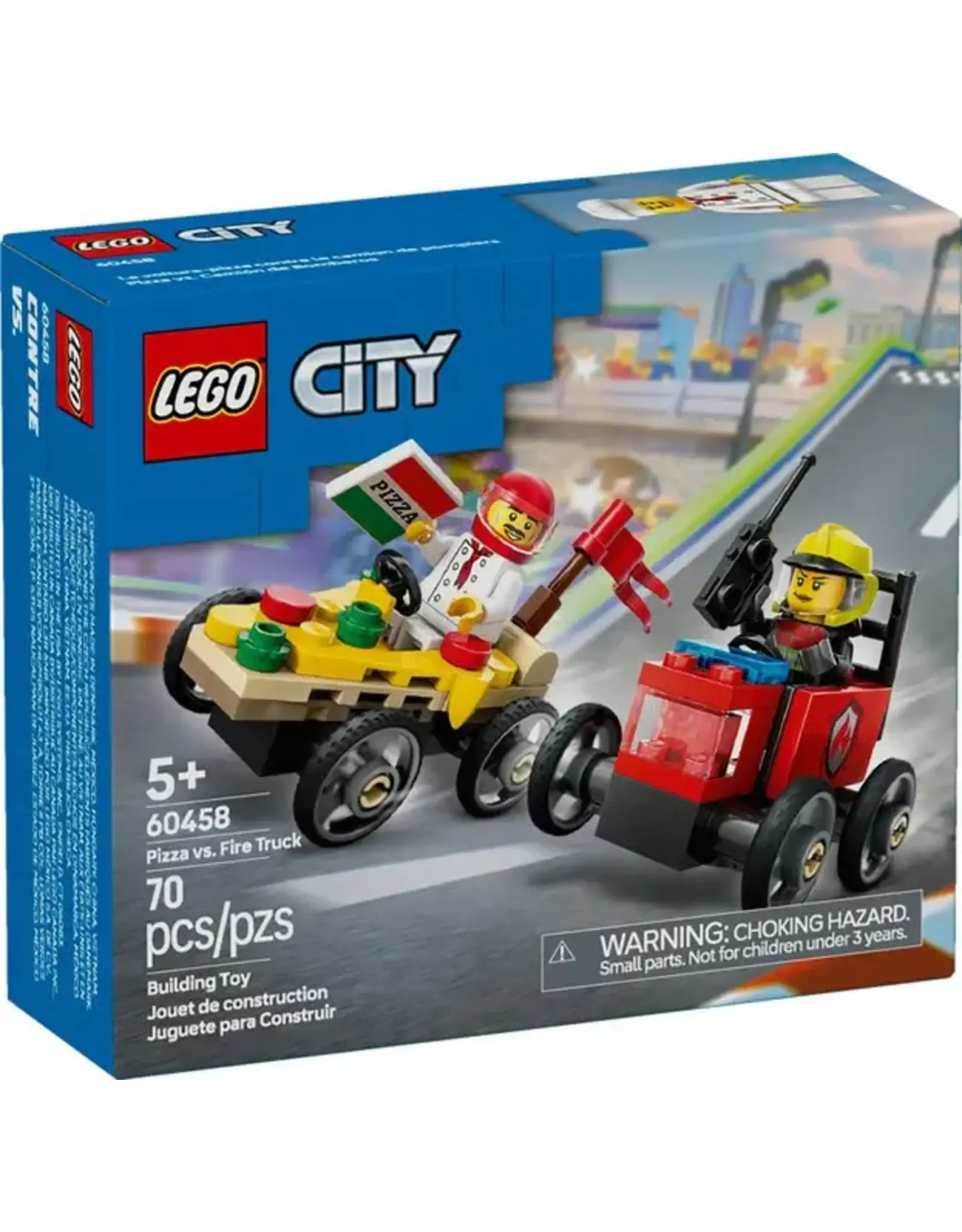 Lego Pizza vs. Fire Truck Race Car Pack