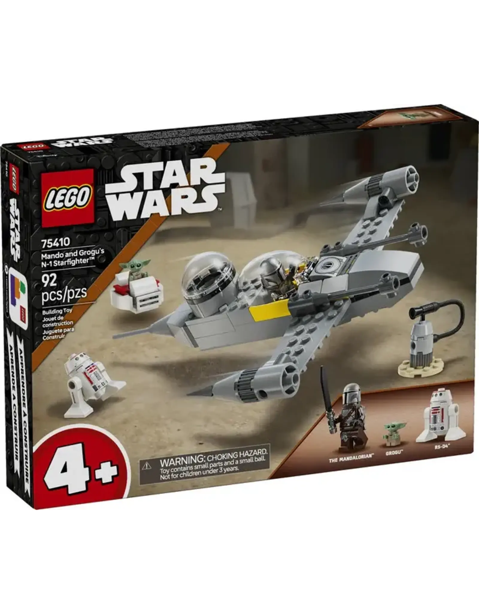 Lego Mando and Grogu's N-1 Starfighter