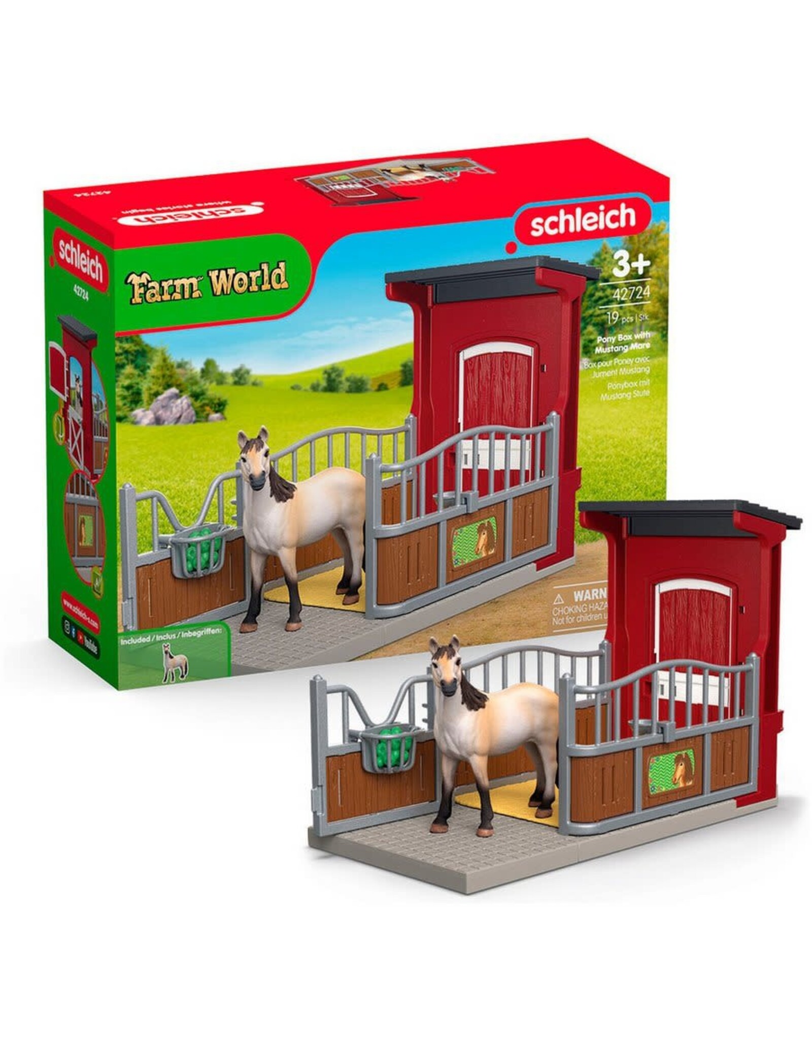 Schleich Pony Box with Mustang Mare