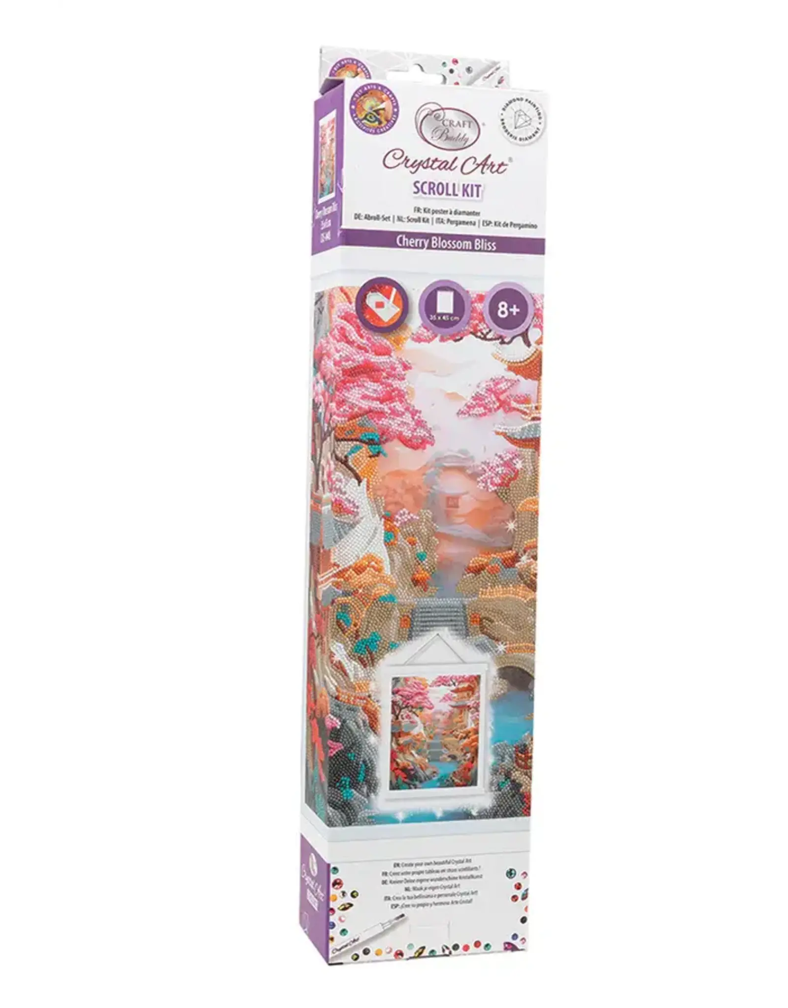 D.I.Y Crystal Art Kit Crystal Art Scroll Kit: Cherry Blossom Bliss