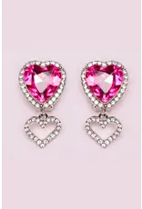 Great Pretenders Boutique Heart Jewel Clip On Earrings