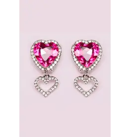 Great Pretenders Boutique Heart Jewel Clip On Earrings