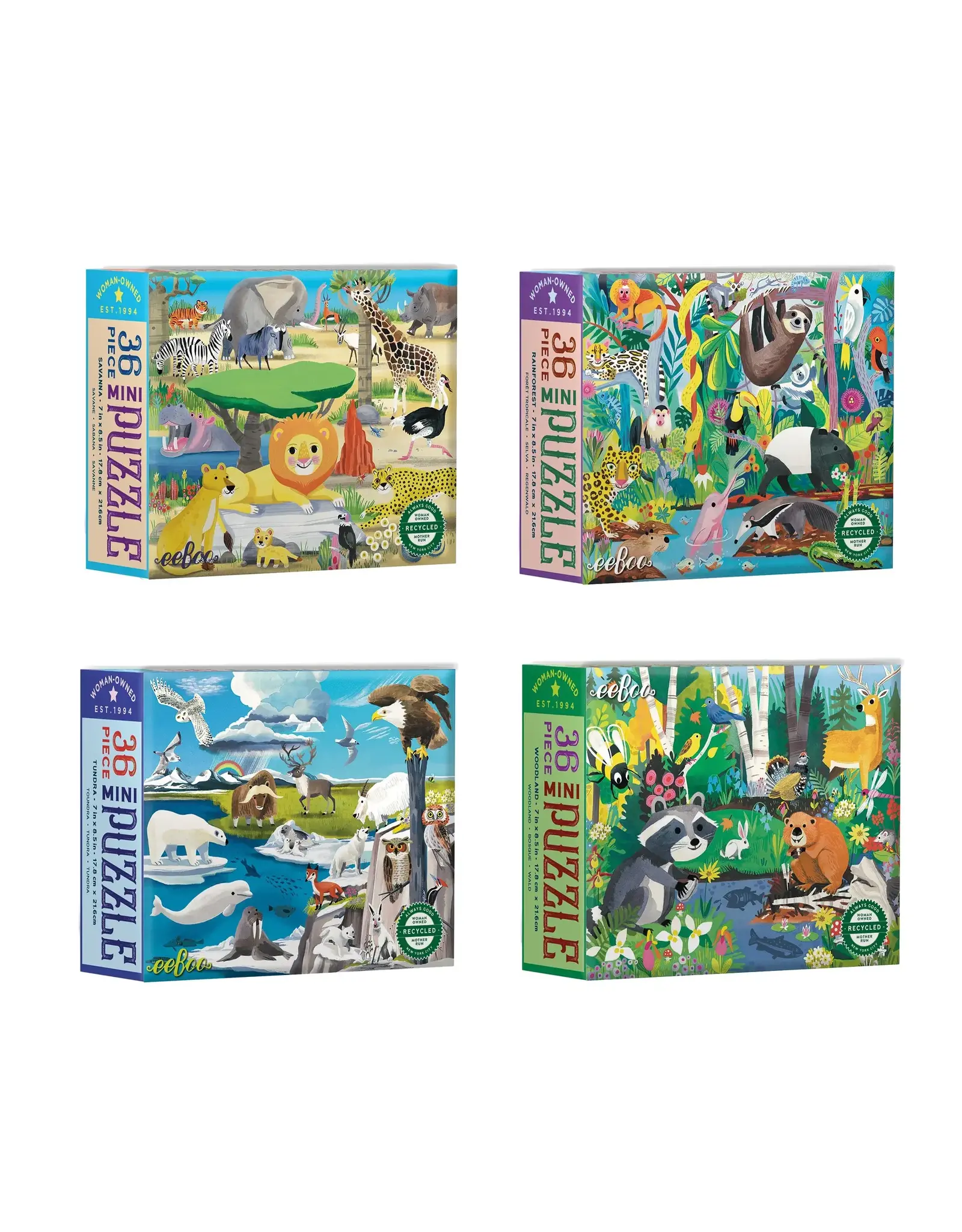 eeBoo Wild Habitats Mini Puzzle Assortment