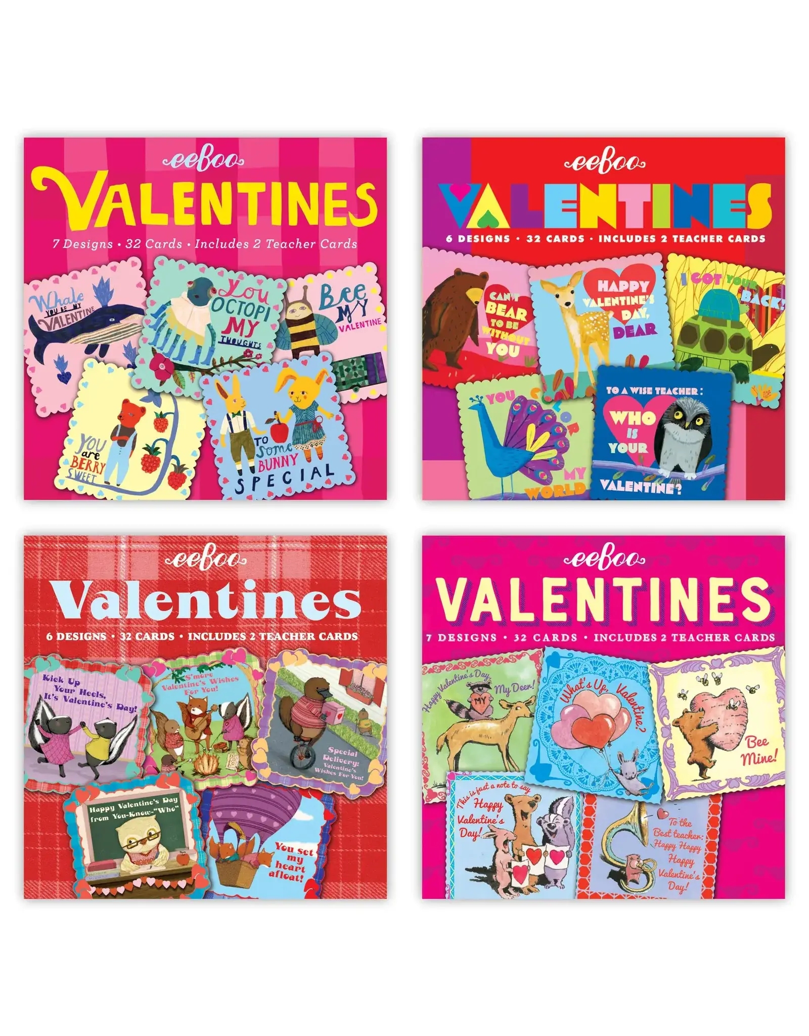eeBoo Valentine Cards Assorted