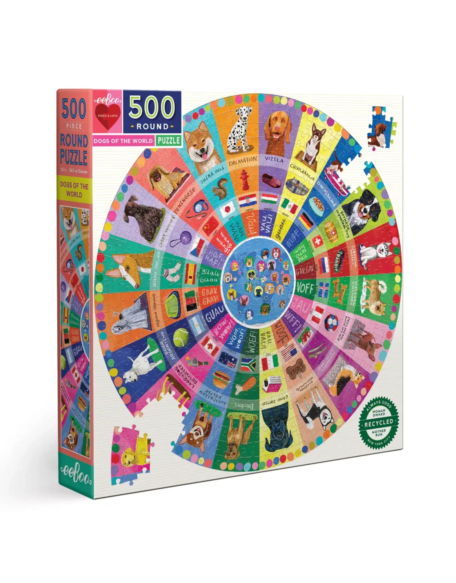 eeBoo Dogs of the World 500 Piece Puzzle