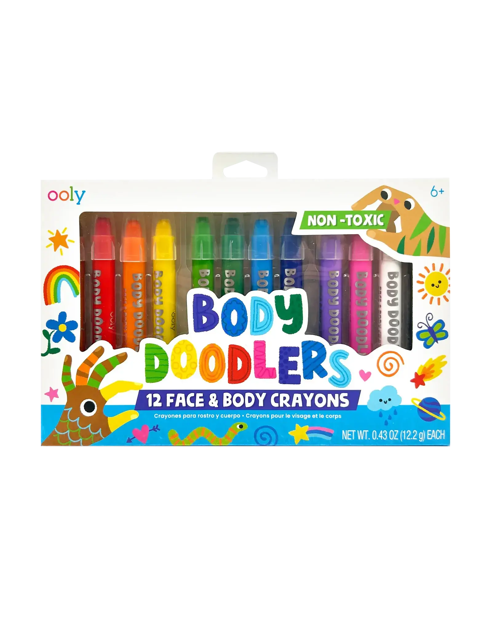 Ooly Body Doodlers - Face & Body Crayons - Set of 12