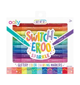Ooly Switch-Eroo Sparkle Glittery Color Changing Markers - Set of 12