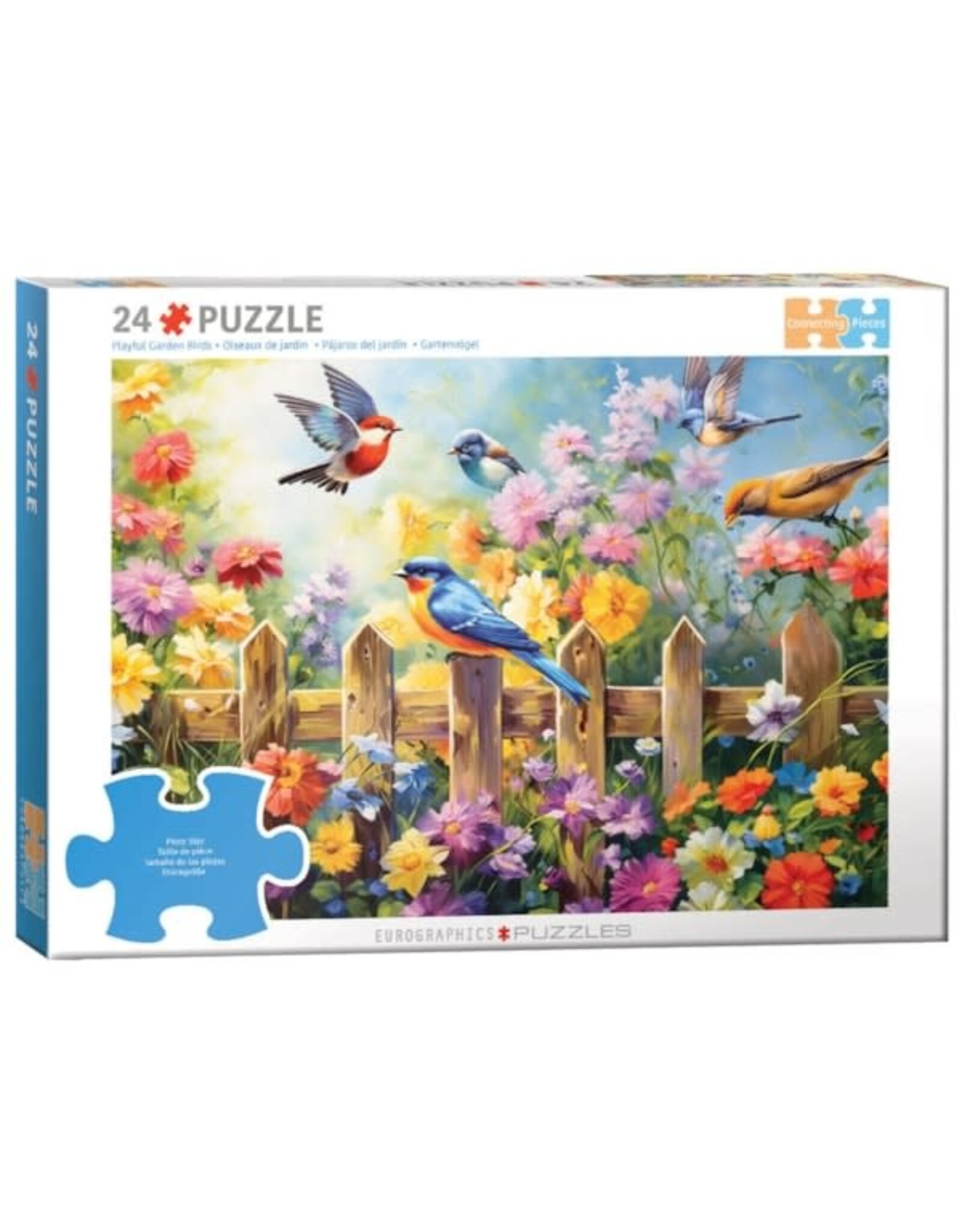 Eurographics Connecting Pieces - Playful Garden Birds 24pc