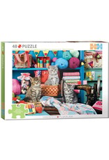 Eurographics Connecting Pieces - Kittens in Sewing Room 48pc