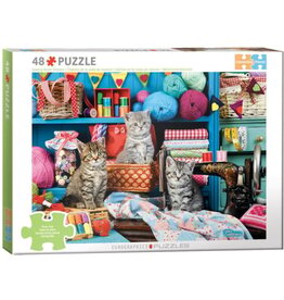 Eurographics Connecting Pieces - Kittens in Sewing Room 48pc
