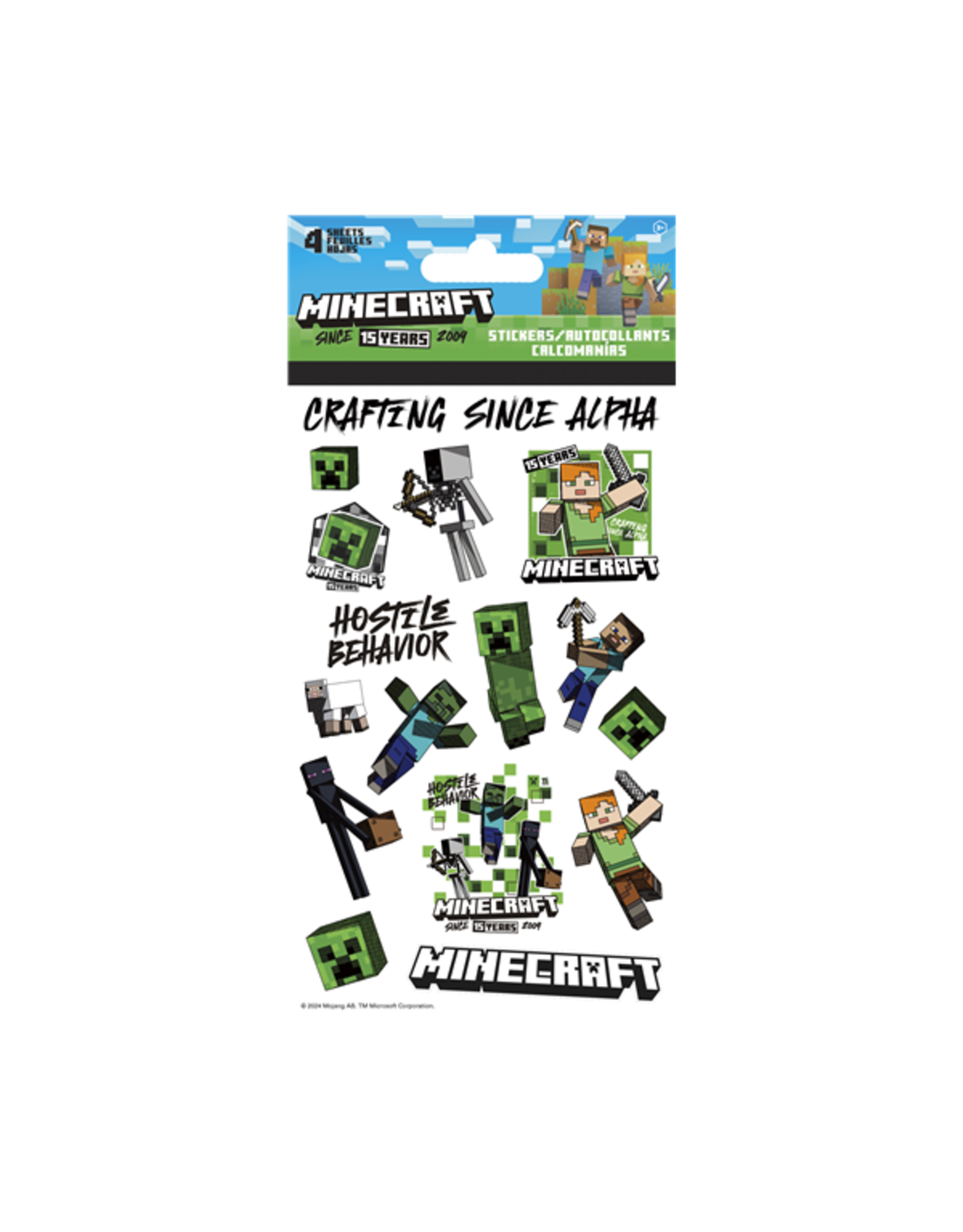 Minecraft 15th Anniversary Stickers