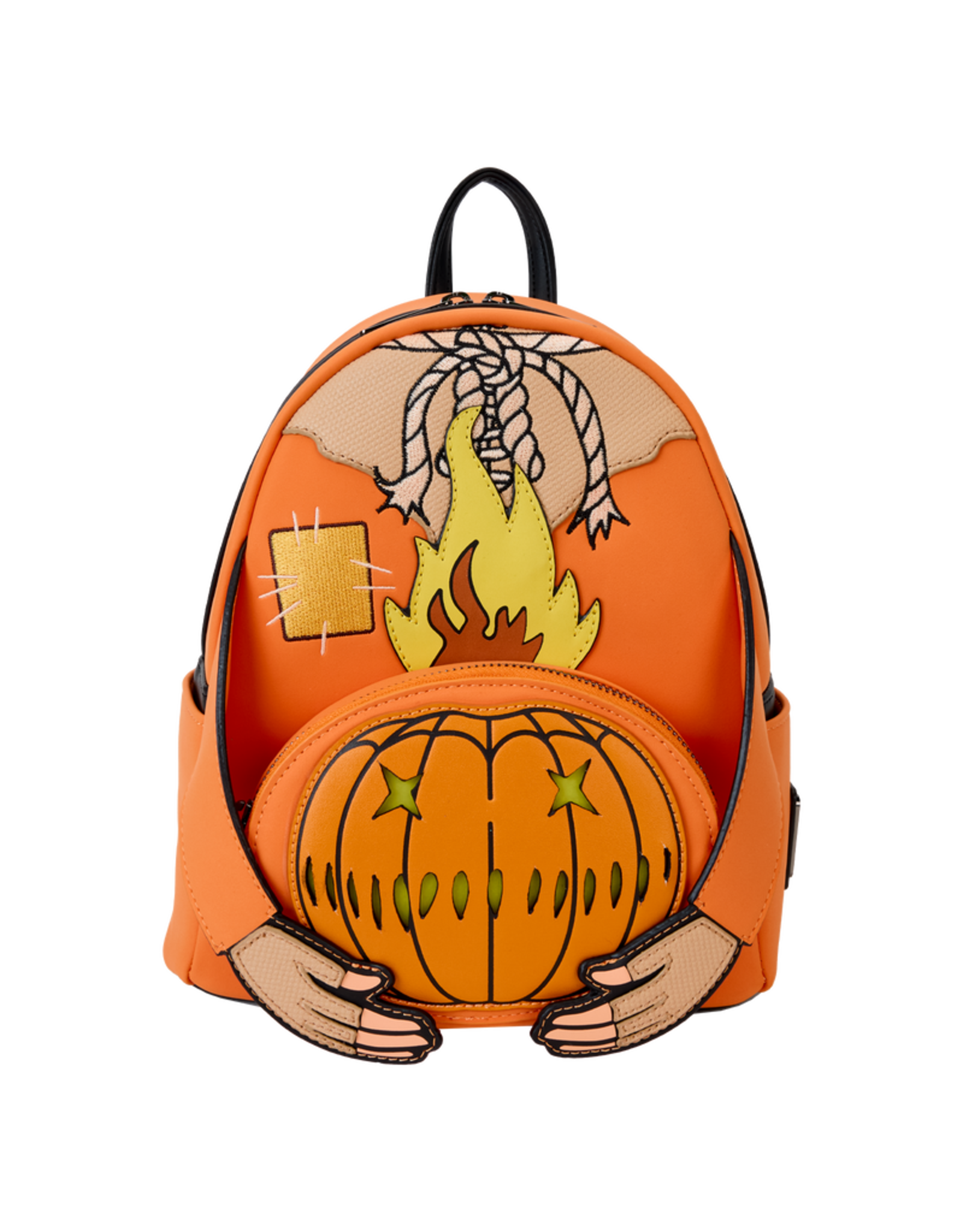 Loungefly Trick 'R Treat Flaming Pumpkin Head Sam Light Up Glow Mini Backpack