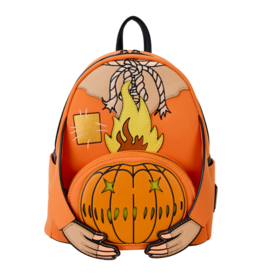 Loungefly Trick 'R Treat Flaming Pumpkin Head Sam Light Up Glow Mini Backpack