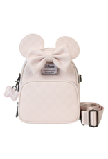 Loungefly Minnie Mouse Checkered Texture Convertible Mini Backpack & Crossbody Bag