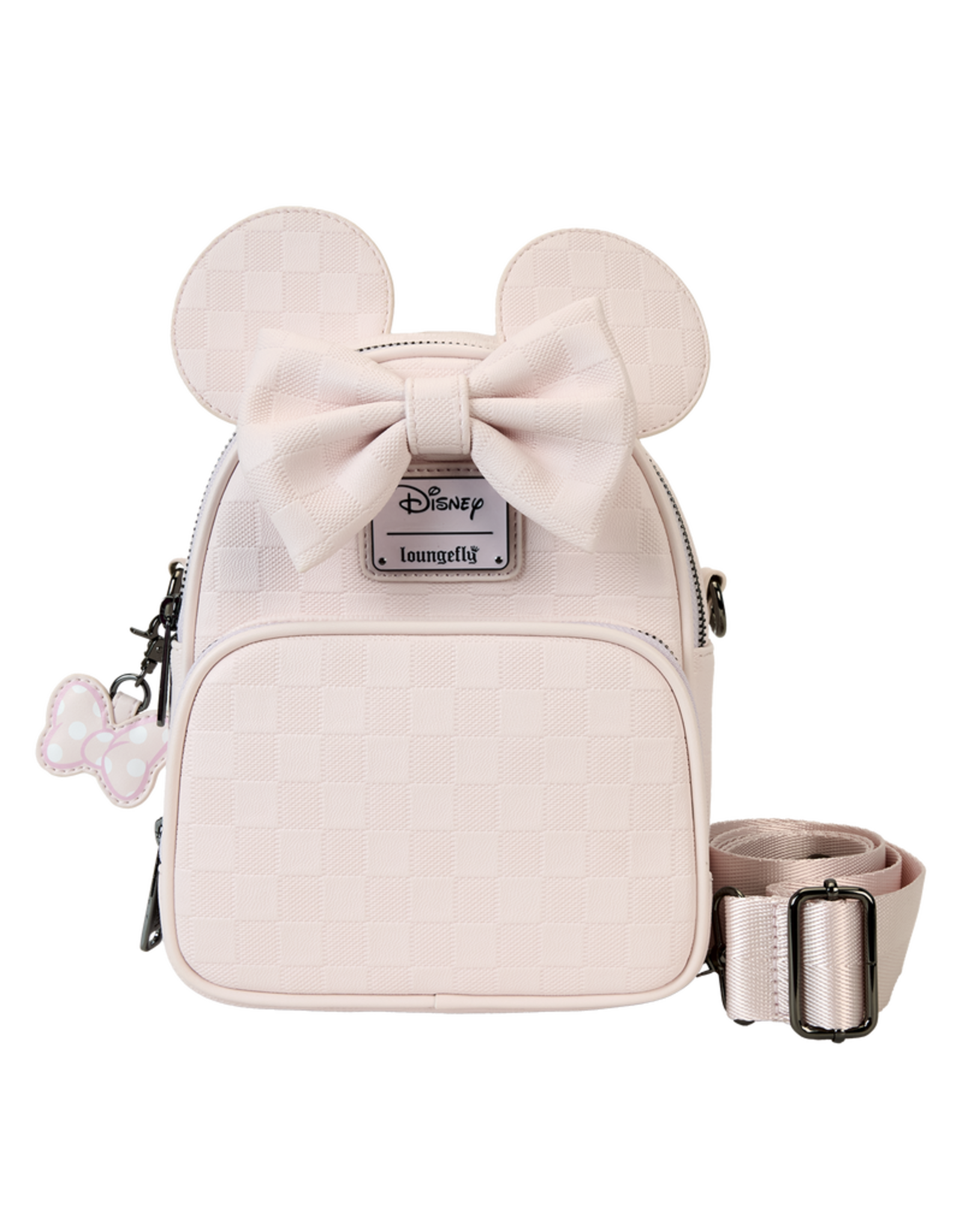 Loungefly Minnie Mouse Checkered Texture Convertible Mini Backpack & Crossbody Bag