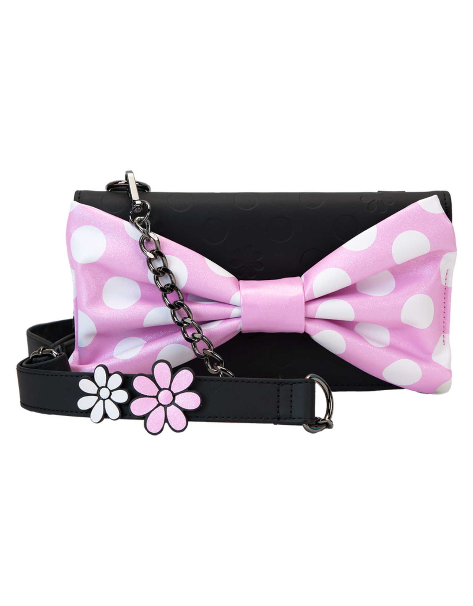 Loungefly Minnie Mouse Floral Rock The Dots Clutch Crossbody Bag